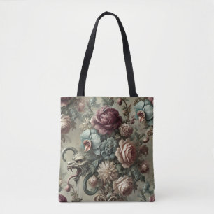 Spellhound – Baroque Gothic Floral Beast Tote Bag