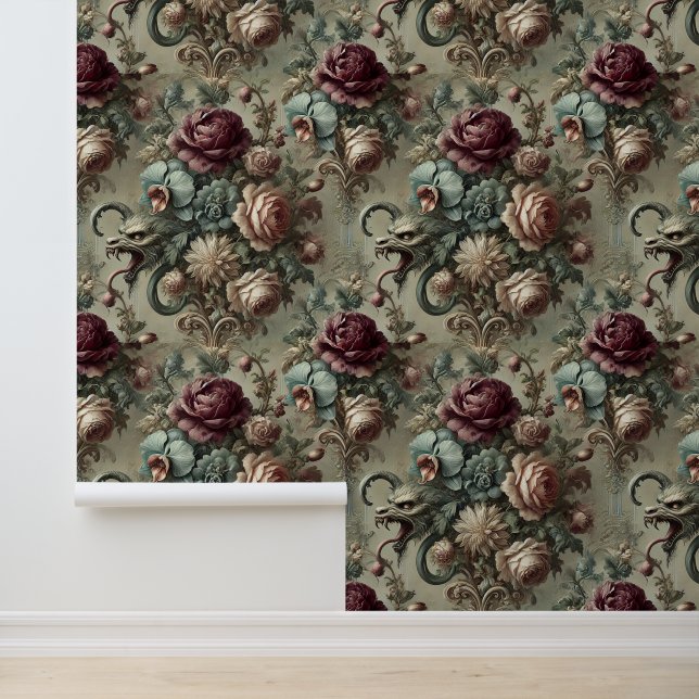 Spellhound – Gothic Floral Baroque Wallpaper (Application)