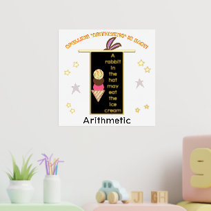 Spelling Arithmetic Magic Hat Rabbit Ears Foil Prints