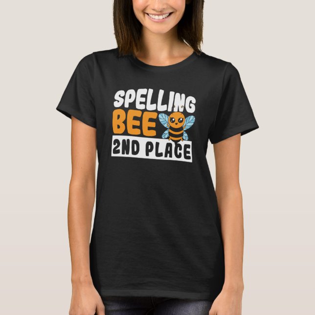 Spelling Bee 2nd Place School Spelling Bee T-Shirt (Front)