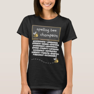 Spelling Bee Champeon Misspelled Words T-Shirt