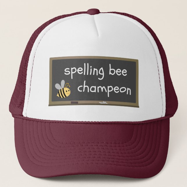 Spelling Bee Champeon Misspelling Humour Trucker Hat (Front)