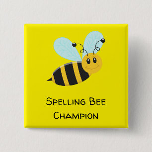 Spelling Bee Champion 15 Cm Square Badge