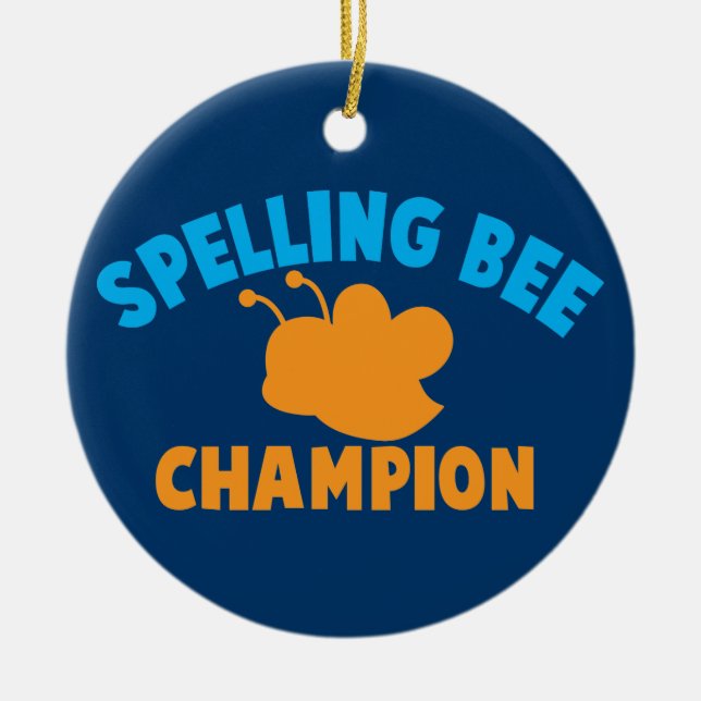 Spelling Bee Champion Ceramic Ornament (Front)