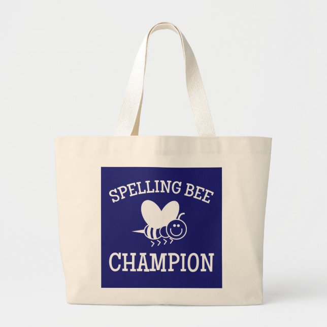 Spelling Bee Champion   Large Tote Bag (Front)