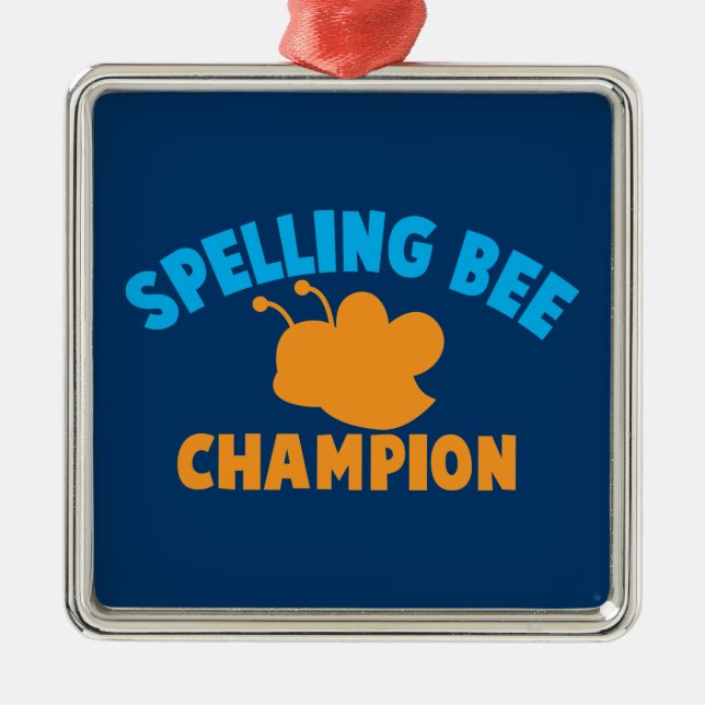 Spelling Bee Champion Metal Tree Decoration (Front)
