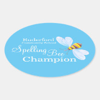 Spelling bee champion personalised school stickers