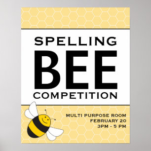 Spelling Bee Competition Announcement Poster 16x20