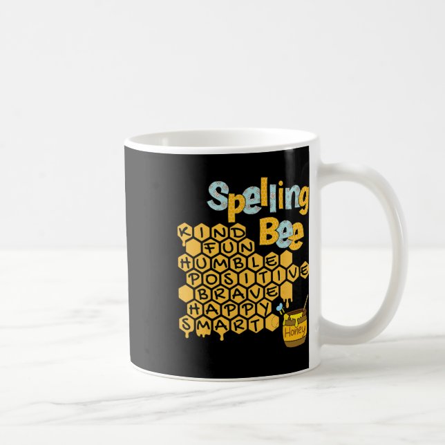Spelling Bee Kind Positive Kindness Women Funny Te Coffee Mug (Right)