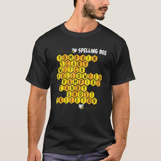 Spelling Bee Pun Halloween Costume For Teachers T-Shirt (Front)
