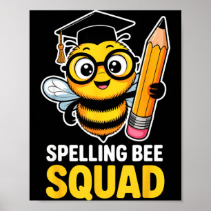 Spelling bee squad competition team school contest poster
