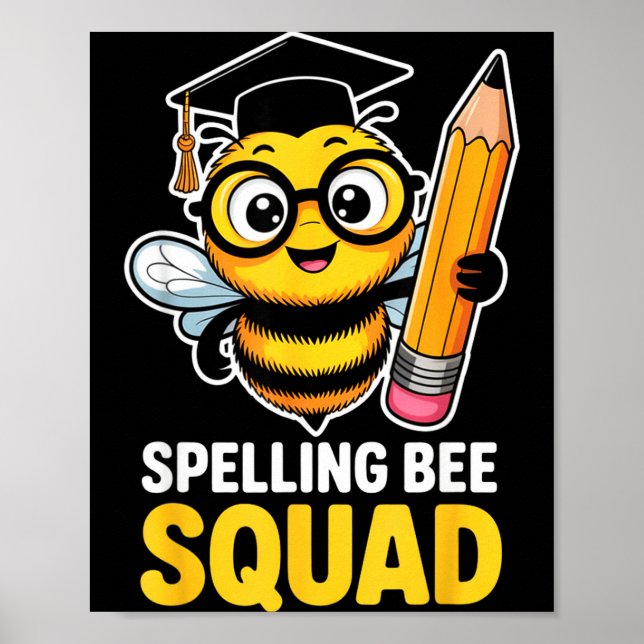 Spelling bee squad competition team school contest poster (Front)