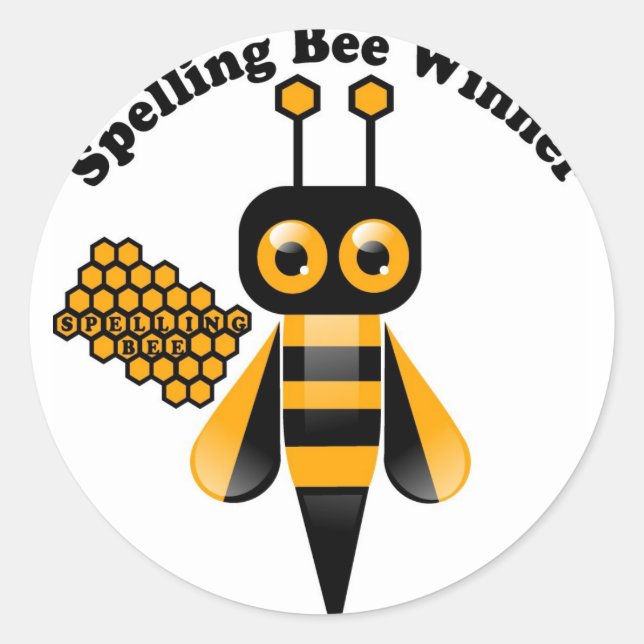 Spelling Bee Winner Classic Round Sticker (Front)