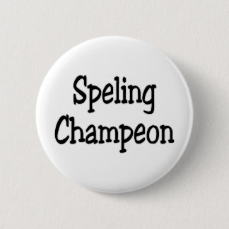 spelling champion 6 cm round badge
