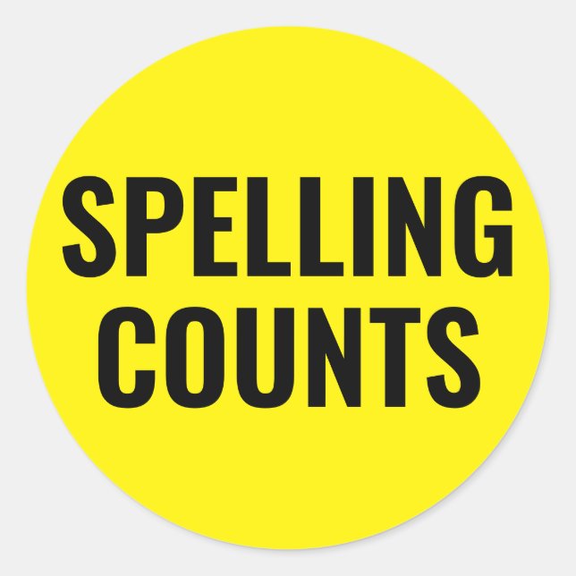"Spelling Counts" Round Sticker Set (Front)