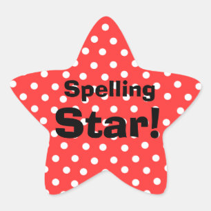 Spelling Star customisable subject stickers