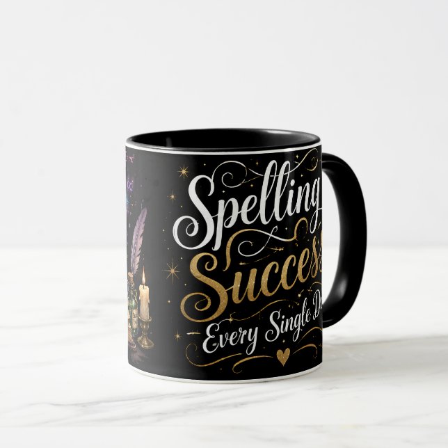 Spelling Success Every Single Day Teacher Coffee Mug (Front Right)