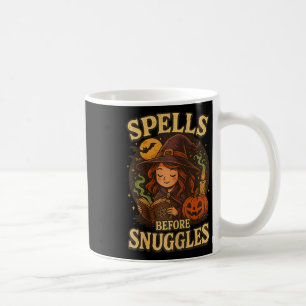 Spells Before Snuggles Witch Halloween Reading Fal Coffee Mug