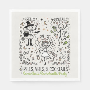 Spells, Veils, and Cocktails Bachelorette Party Napkin