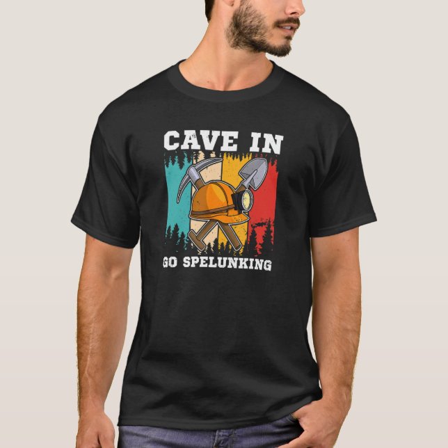 Spelunker cave diving speleologist hiking scouting T-Shirt (Front)