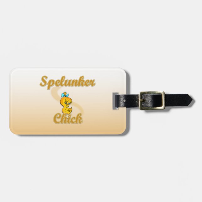 Spelunker Chick Luggage Tag (Front Horizontal)