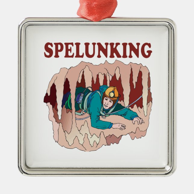 Spelunking 3 metal tree decoration (Front)