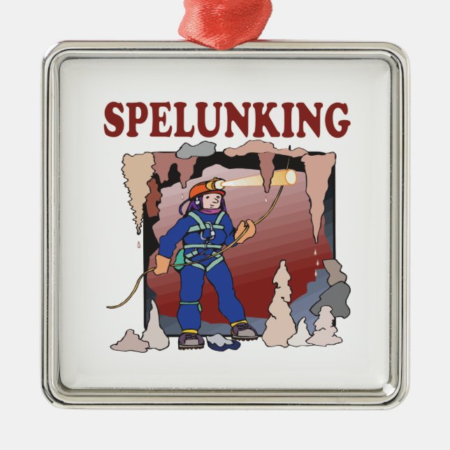 Spelunking 5 metal tree decoration (Front)