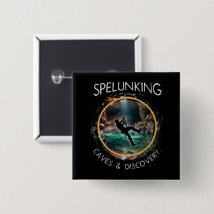 Spelunking, Caves and Discovery Spelunker Natural  15 Cm Square Badge