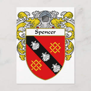 Spencer Coat of Arms/Family Crest (Mantled) Postcard