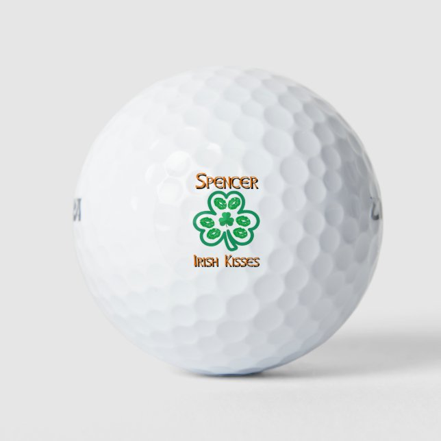 Spencer Irish Kisses Clover Shamrocks Lips Golf Balls (Front)