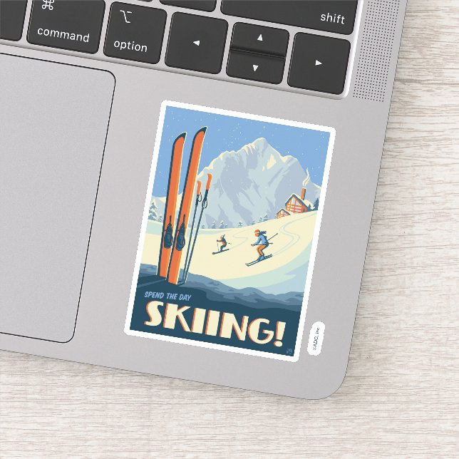 Spend the Day Skiing Vintage (Detail)