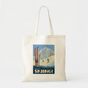 Spend the Day Skiing Vintage Tote Bag