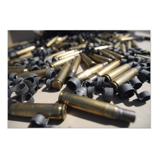 Spent brass and disintegrated links photo print (Front)