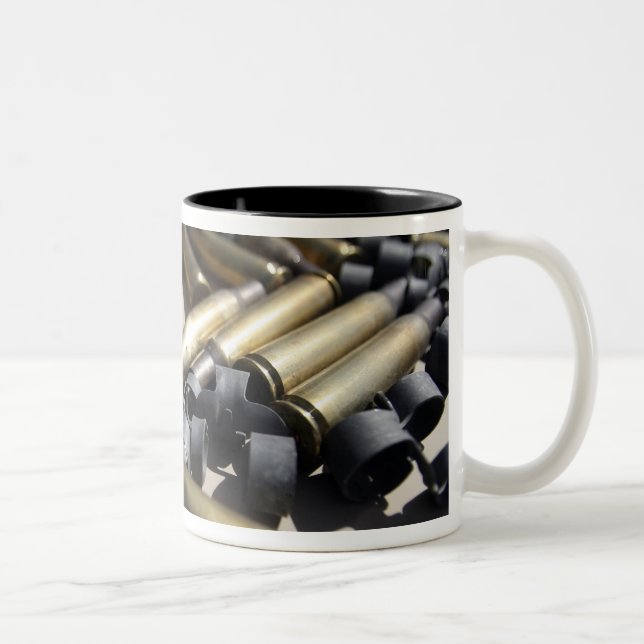 Spent brass and disintegrated links Two-Tone coffee mug (Right)