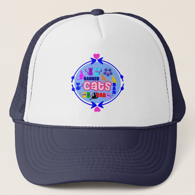😻🐾↷❤Sper Cute Cat Family Trucker Hat❤↶🐾😺 Hat (Front)