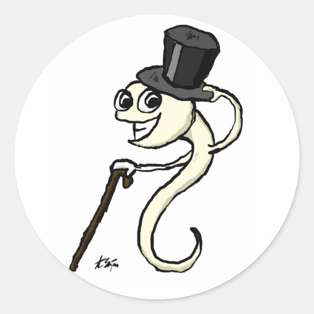 Sperm in a Top Hat Stickers (Front)