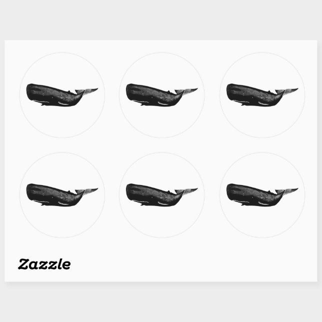 SPERM WHALE CLASSIC ROUND STICKER (Sheet)