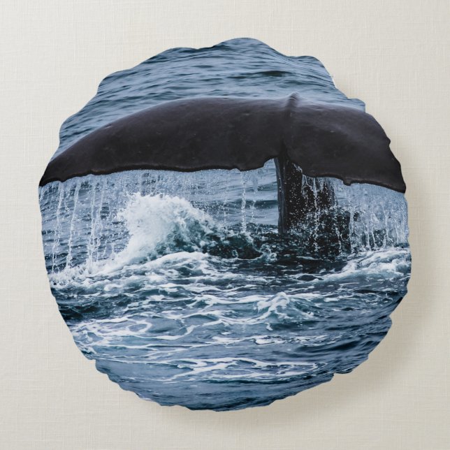 Sperm Whale Round Cushion (Back)