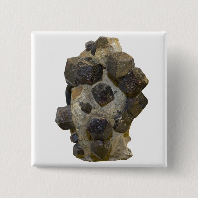 Spessartite in Matrix 15 Cm Square Badge (Front)