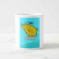 Spetses Greek Island map travel poster