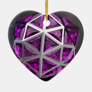Sphere Amethyst Gemstone Purple Ceramic Ornament