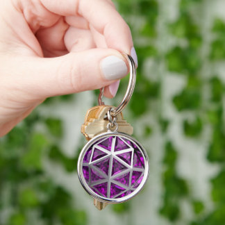 Sphere Amethyst Gemstone Purple Keychain