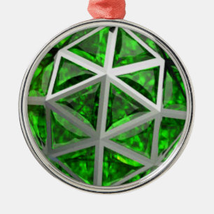 Sphere Emerald Gemstone Metal Ornament