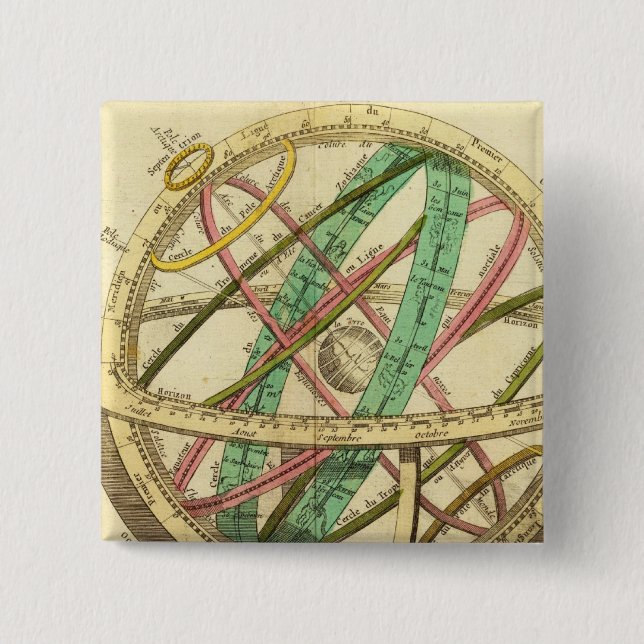 Sphere map 15 cm square badge (Front)