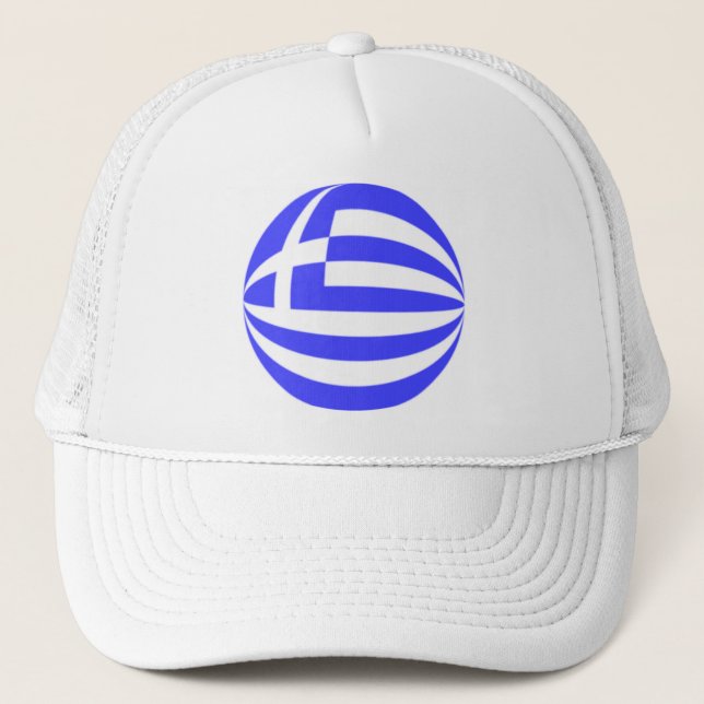 Sphere of Greek Flag  Trucker Hat (Front)