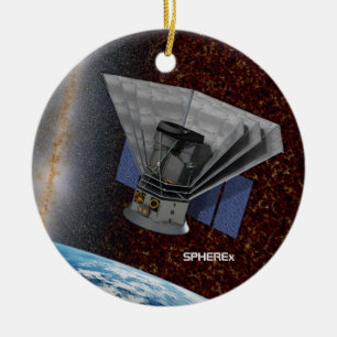 SPHEREx Galaxy Hunter Spacecraft Ceramic Ornament