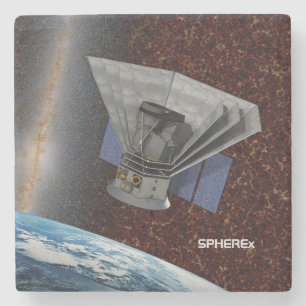 SPHEREx Galaxy Hunter Spacecraft Stone Coaster