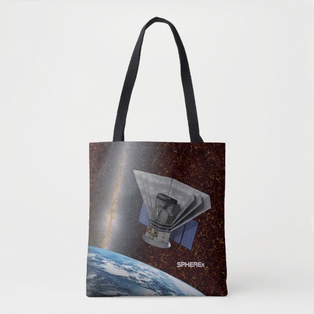 SPHEREx Galaxy Hunter Spacecraft Tote Bag (Front)