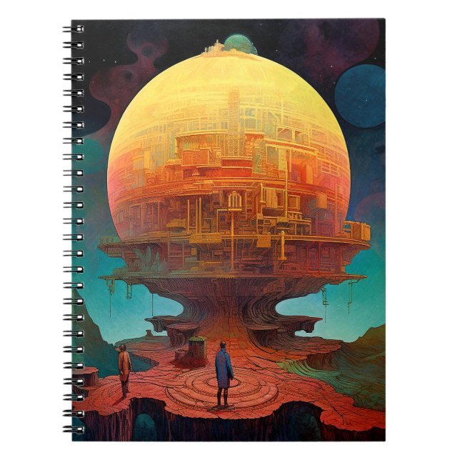Spherical City Surreal Landscape Art Notebook (Front)