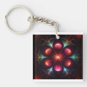 Spherical Spores In A Wild Fantasy Scene Key Ring